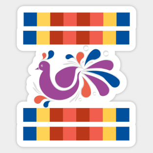 Multicolored Peacock - Colorful Stripes Sticker